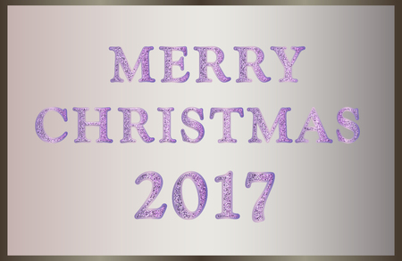 Elegant illustration Merry Christmas 2017 . Glitter Text Art Effect in lilac colours.のイラスト素材