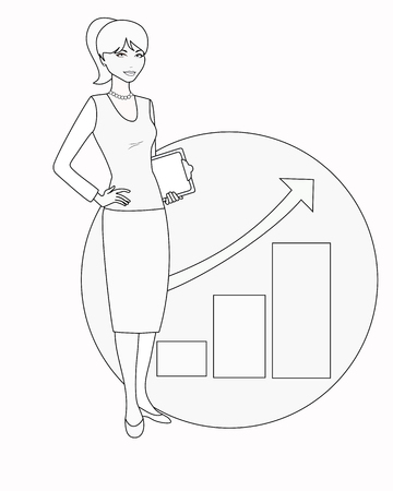 Political strategist is on background of growing graphicのイラスト素材