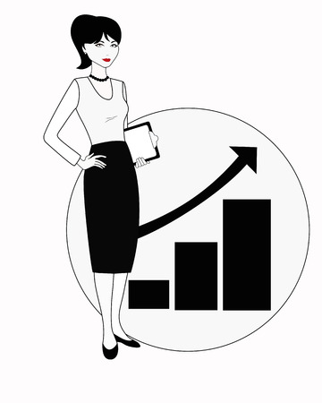 Specialist in public relations in white-black variationのイラスト素材