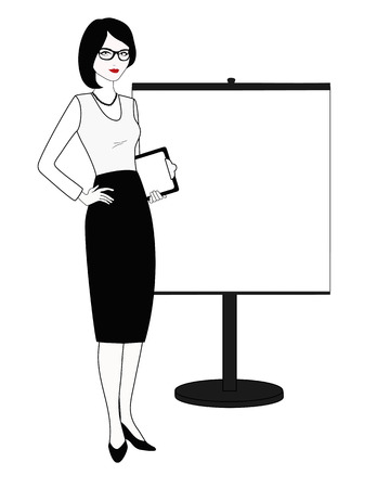 Specialist in public relations in white-black variationのイラスト素材