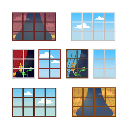 Reflection of a Sunny day in the window.のイラスト素材