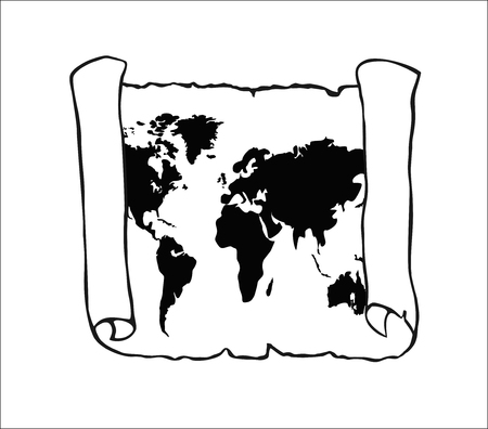 World map on old papyrusのイラスト素材
