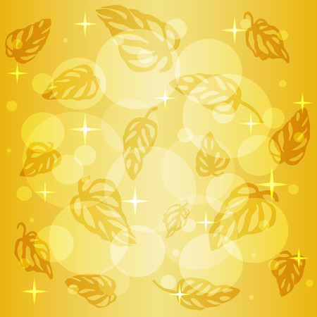 Pattern of colorful leaves Monstera on background of sunlight. Vector illustration of tropical jungle. Bright leafy backdrop. Square location.のイラスト素材