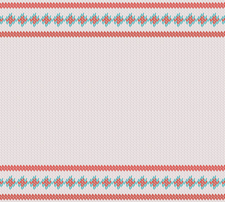 Knitted striped pattern on white woolen background.のイラスト素材