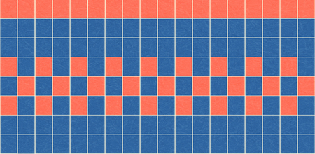 Traditional ceramic mosaic on the wall in the bathroom or kitchen. Flat vector illustration of glazed tiles with noise and texture, marble textured background. Universal seamless pattern fills.のイラスト素材