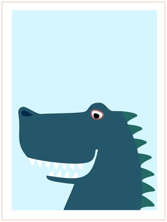 Cute African animal. Stylized image. Character. Poster, poster, place for text, calendar sheet. Illustration. Vector illustration isolated.の写真素材