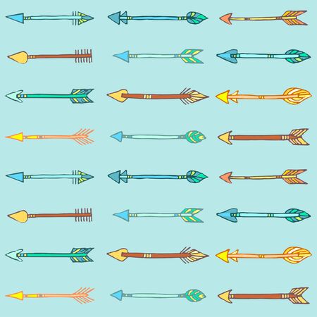 Seamless pattern with hand drawn Arrows. Vector.のイラスト素材