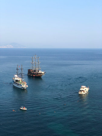 Sailing boats in the Aegean Sea, Greece, Europeの写真素材