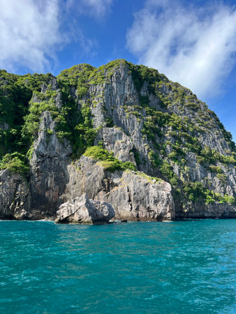Limestone cliffs in Phi Phi island, Krabi, Thailand.の写真素材