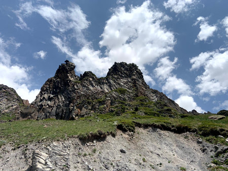 Mountain landscape in the Pyrenees, Huesca, Aragon, Spain.