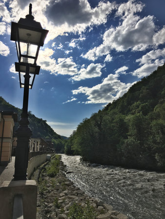 River in the city of Brescia in Lombardy in Italy