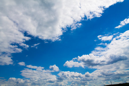 blue sky with cloud closeup. Nature background and texture for design.の写真素材