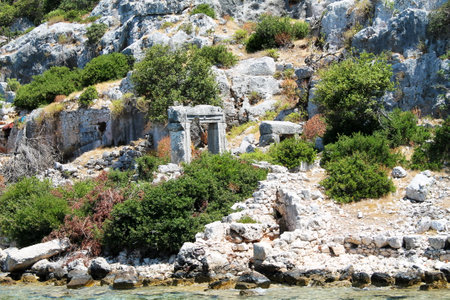 Ruins of the ancient city of Kekova, Turkey.の写真素材
