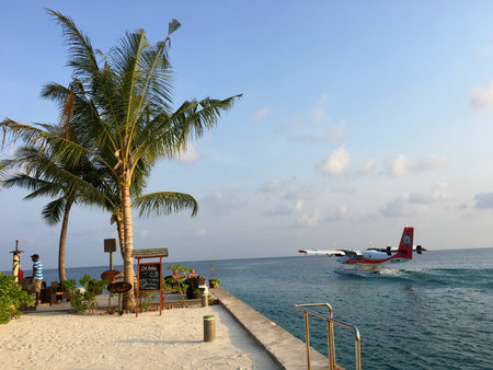 Airplane on the beach in Cancun.