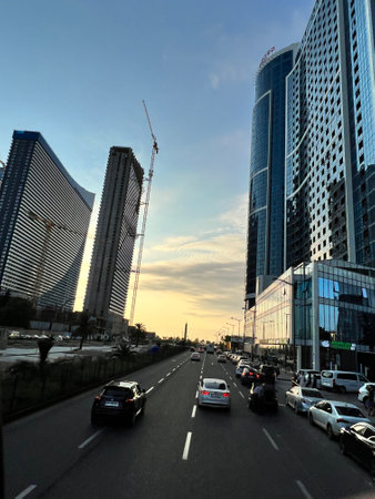Traffic on the road in Bangkok, Thailandの写真素材