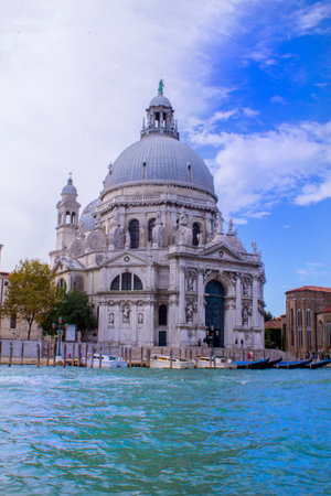 Basilica di Santa Maria della Salute in Venice, Italyの写真素材