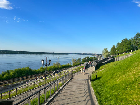 Nizhny Novgorod, Russia. - June 7.2015. Embankment of the Volga Riverの写真素材
