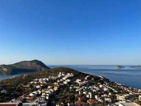 Panoramic view of the city of Kefalonia, Greeceの写真素材