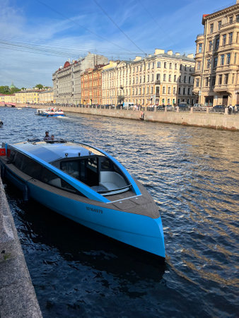 Embankment of the Fontanka River in St. Petersburg.の写真素材