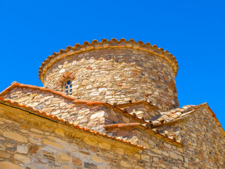 church in Greece old construction and the skyの写真素材