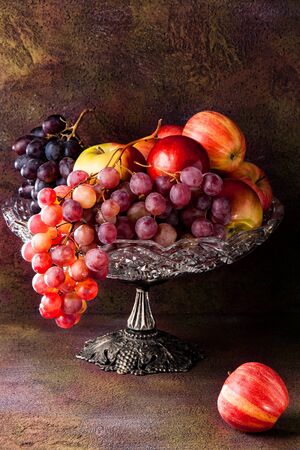 fleas with grapes in a crystal vaseの写真素材