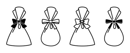 Gift bags four Black and Whiteのイラスト素材