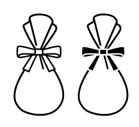 Gift bag two black-and-whiteのイラスト素材