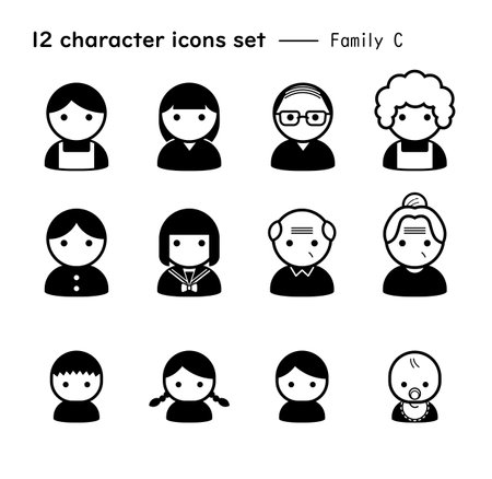 Set of 12 icon illustrations.のイラスト素材