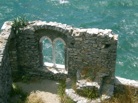 Beautiful ruins in Portovenereの写真素材