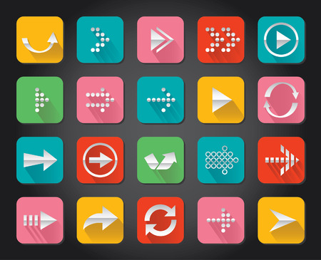 Colorful Arrow sign vector icon set button  のイラスト素材