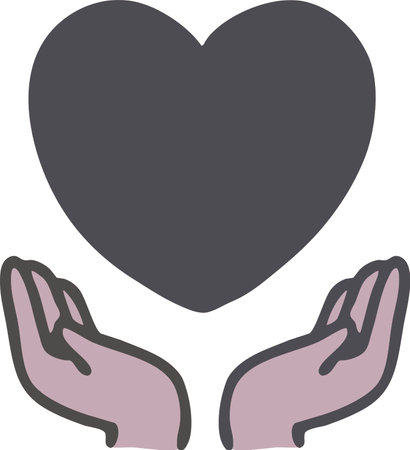 Black lives matter - Black heart and black person's handsのイラスト素材