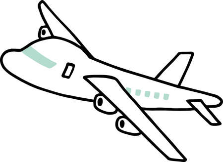 an illustration material of simple airplaneのイラスト素材