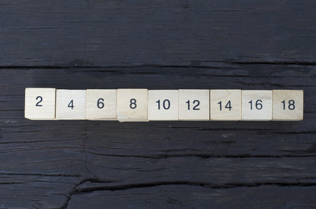 Mathematical formula 1x2 cube in wooden backgroundの写真素材