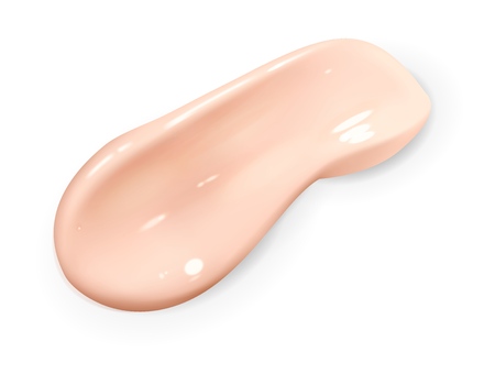 Cream swatch. Cosmetic bronze smear and concealer tone found for moisturizing skincare makeup isolated beige textureのイラスト素材