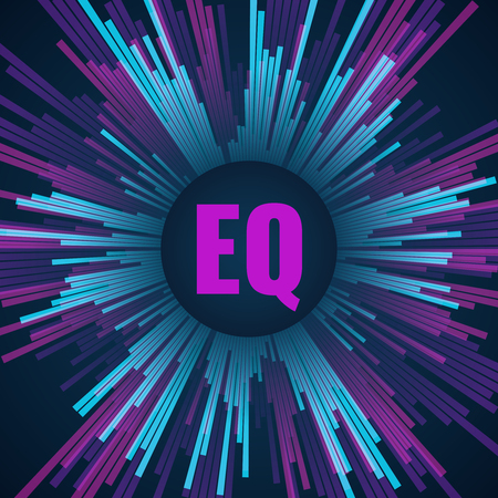 Sound circle wave. Abstract music line ripple, audio amplitude electric ripples visual waves. Musical purple flux vector wallpaperのイラスト素材