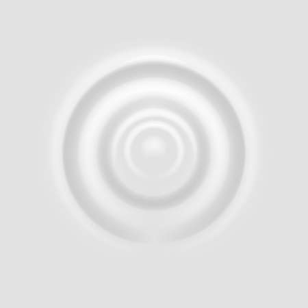 Milk splash. Ripple on white surface, realistic drop fall on cream dairy liquid product, rounds on yogurt, lotion or paint, macro view droplet on beverage, circle wave close up vector illustrationのイラスト素材
