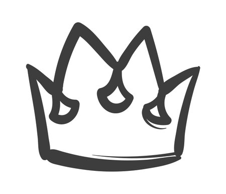 King sketch crown. Ink drawing royal imperial coronation symbol, hand drawn black outline icon, luxury queen, princess or prince tiara monarch majestic jewel diadem vector isolated single illustrationのイラスト素材