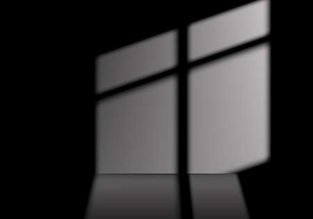 Light from window on wall. Overlay effect shadow texture. Decorative sunlight effect transparent template. Natural soft lighting backdrop, vector realistic isolated illustrationのイラスト素材