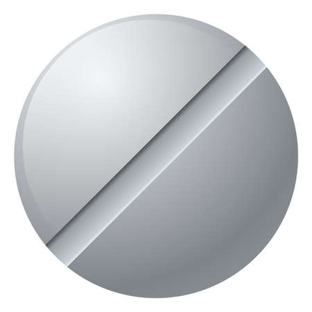 Flat slotted screw head. Metal fastener top viewのイラスト素材