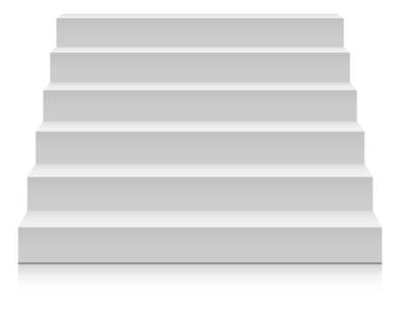 Staircase front. Blank realistic mockup of up stairsのイラスト素材