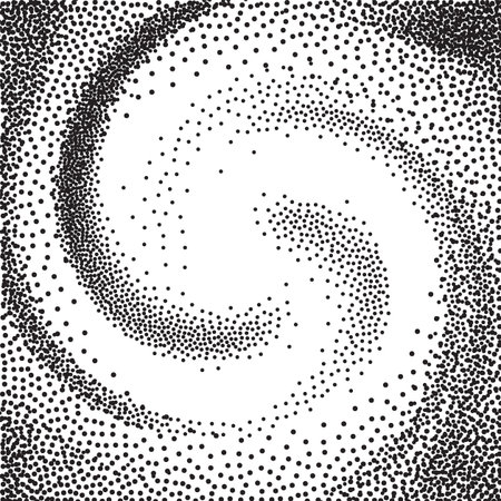 Spiral texture with grainy sand effect. Dust pattern