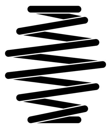 Steel spring icon. Black metal spiral wireのイラスト素材