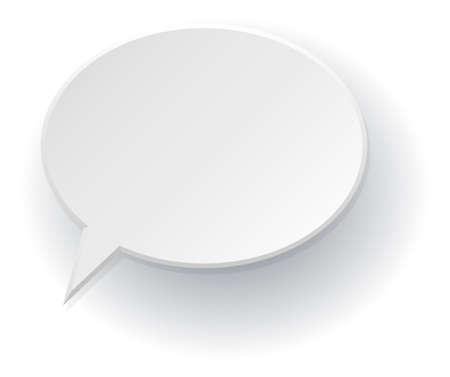 Paper speech bubble. White empty text balloon isolated on white backgroundのイラスト素材