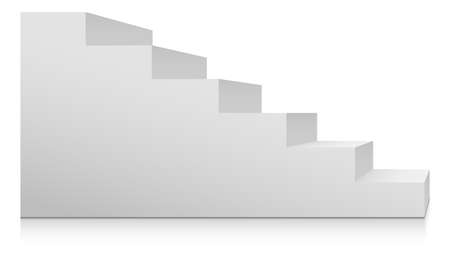 Stairs side view. Blank white staircase for climbing. Progress symbolのイラスト素材