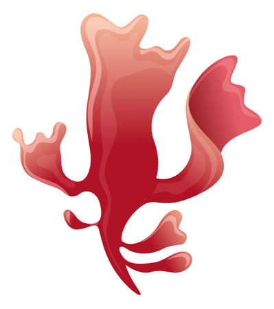 Red reef plant. Underwater flora. Sea coralのイラスト素材