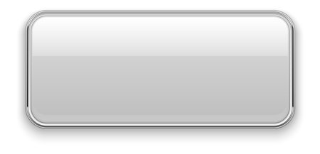 White chrome button. Rectangle shiny blank mockupのイラスト素材