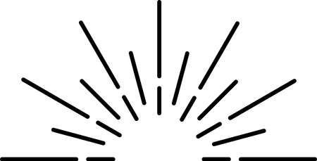 Explosion rays stamp in vintage decorative line style isolated on white backgroundのイラスト素材