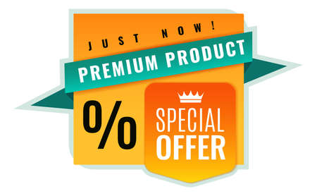 Special offer sticker for premium product. Paper labelのイラスト素材