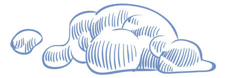 Cloud sketch. Hand drawn round curved shapeのイラスト素材