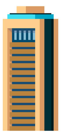High urban building. City skyscraper icon. Midtown architectureのイラスト素材